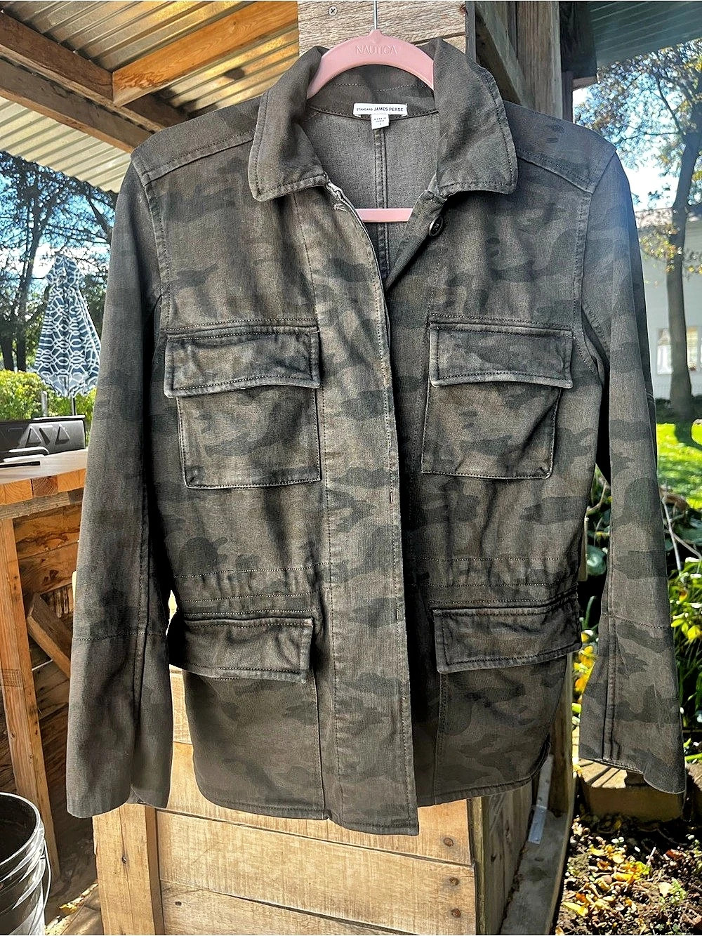James Perse Camo Military Jacket Women's Camo Utility Jacket Size 1